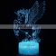 3D LED Night Light for Fairy Wings Unicorn and Girl with 7 Colors Light for Home Decoration Horse Lamp