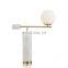 Modern Glass Ball Marble Base Table Lamp For Living Room