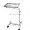 Hot sale stainless steel single and double bars treatment cart for operating room