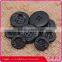 High end black plastic coat button with engrave designs