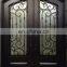 wrought iron exterior double entry doors with sidelight for home