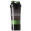 Bpa Free Plastic High Quality 600 ml Plastic Protein Powder Shakers Sport Water Bottles