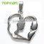 Topearl Jewelry Lovely Heart Mother and Child Pendant Stainless Steel for Men Women MEP318