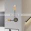 HUAYI New Design Modern Decoration Gold Iron Indoor Home Hotel Bedroom Wall Mounted Wall Light