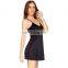 Hot Selling Side lase design satin ladies club dress black mini stylish spandex club wear dress top manufacturer