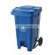 Outdoor 100L Garbage bin green recycle plastic trash bin wheeled trash can