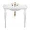 Standing porcelain Console Sink with Solid wood spindle Legs