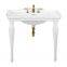 Standing porcelain Console Sink with Solid wood spindle Legs