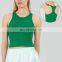 Naked Feeling Ribbed Crop Top Sports Yoga Fitness Bra Racer Back Breathable Women Workout Tank Top Training Running Active Wear