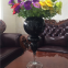 Black Glass Candle Holder Centerpieces  White Colored Glass Vase For Home Decoration