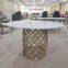 Wholesale gold stainless steel modern dining room table party event dining table