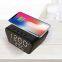 15W Wireless Charger Stand for Cellphone portable Charging Desk Wireless Charger with Digital Clock cargador portatil