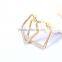 Square shape earrings gold stainless steel earrings for women