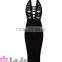 Wholesale Women Fashion Sexy Black Night Wearing hollow out Bandage Dress