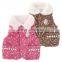 Japanese wholesale products high quality flower baby cute vest for winter toddler children clothing kids wear infant clothes