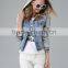 New arrival fashion mature women cheap faux shearling denim jacket