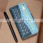 Book style leather case with fashion zipper