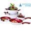 Hot 8pcs majestic pink non-stick aluminum cookware set as seen on tv