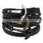 Unisex Woven Leather Anchor Bracelets Punk Bangles Wristbands