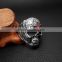316L Steel Men's Jewelry Mystery Gothic Skull Gemstone Rings