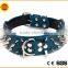 colorful western pitbull spiked studded dog collars in genuine leather