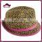 Unisex Fedora Short Brim Leopard Pattern Printed Hat