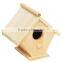 2016 Wholesale FSC small wood carved unfinishe decorative wooden bird houses