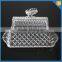 Decorative Butterfly Crystal Glass Butter Dish With Lid