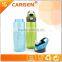 Carabiner flip lid straw sport plastic drink bottle