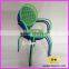 Round and Colorful Cheap outdoor Metal Dining Chair With Backrest and Armrest