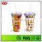16oz custom bpa free insulated double wall insert plastic straw tumbler