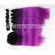 7pcs 220g cheap hair weaving modacrylic fibre shed free ombre color synthetic straight hair weft with big lace closure