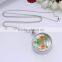 Fashion new summer beautiful gold chian real flower jewelry wishing bottle pendant essential oil necklace