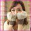 Fashion Cute Faux Rabbit Fur Hand Winter Warmer Knitted Fingerless Gloves Mitten Wholesale