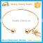 Classic Style Stainless Steel Gold Plated Bracelet Bangles With Elephant Pengant