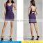 2016 New Fashion sexy V-neck backless sleeve bodycon mini sleeveless elegant Shape Knee-Length woman clothes 2016