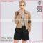 OEM/ODM clothing manufacturer high quality khaki short style women casual suede jacket with turn collar