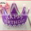 2015 new child happy birthday hair accessory pageant crowns tiara with light