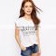 Dongguan Hot sale cheap ladies short sleeves print 100%cotton T-shirt