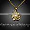 Fashion is hollow-out decorative pattern diamond pendant necklace