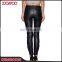 Custom Winter Latest Design Classic Black Pants Slim Fit Casual Lady Faux Leather Pants