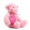 Wholesale pink valentines soft toy teddy bears with heart