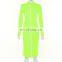 2020 Autumn New Women's Contrast Color Long-sleeved Temperament Slim Ladies Casual Tight Long Dress