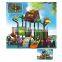 Outdoor plastic games set play set playground equipment tree house theme slide for kids JMQ-G036A