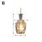 Nordic Modern Personality Glass Engraved Wine Bottle Pendant Light E27