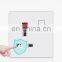 Universal 5 pin Wall Socket With Switch 16A Flame Retardant PC Panel 86*86mm Socketes and Switches Electrical With LED Light