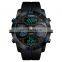 SKMEI 1355 new arrival 3 time zone japan movt quartz watch stainless steel case back sport digital wristwatch