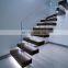 Invisible Wall Side Stringer Stairs Indoor Wood Staircase Design Diy Floating Stairs