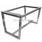 Simple Style Brushed Stainless Steel Trapezoid Square Tube Table Legs Office Corner Metal Dining Restaurant Base Table Frame