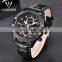 CADISEN C9062 Men sport casual analog quartz leather steel mesh strap week day high quality luxury watch